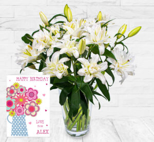 Double-Flowering Lilies & Card
